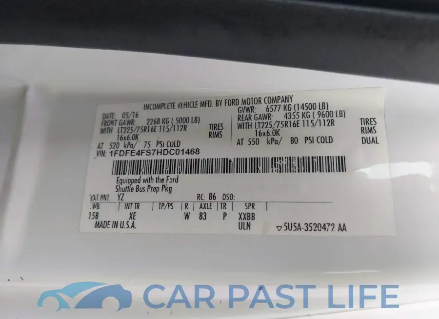 1FDFE4FS7HDC01468# 8