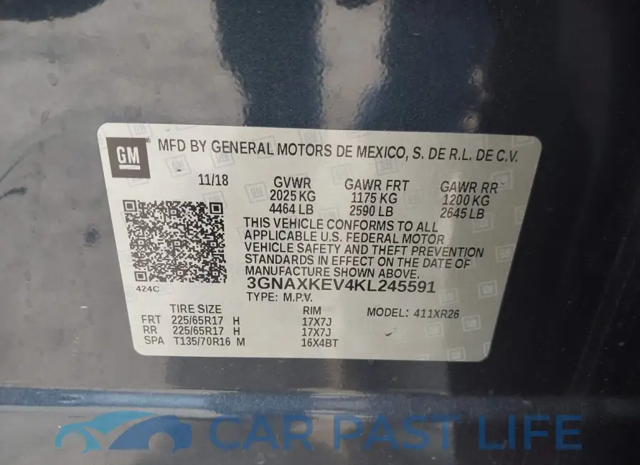 3GNAXKEV4KL245591# 9