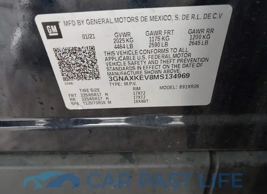 3GNAXKEV8MS134969# 9