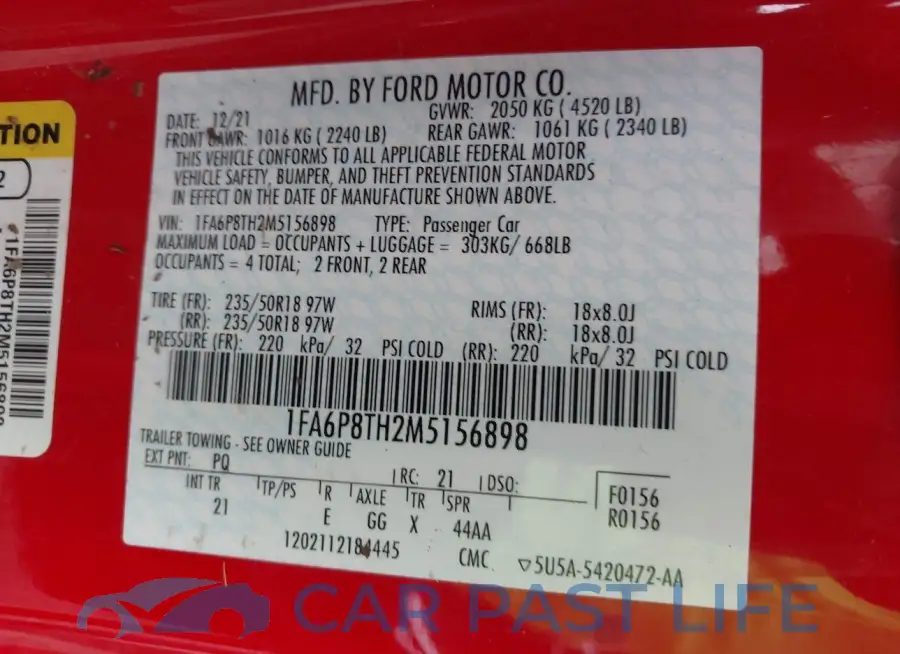 1FA6P8TH2M5156898# 9