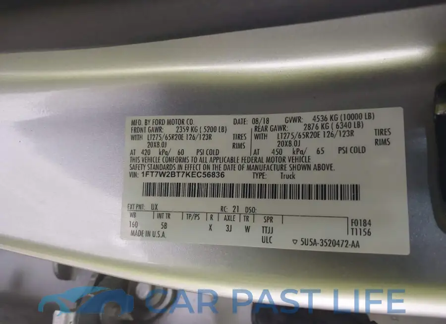 1FT7W2BT7KEC56836# 9