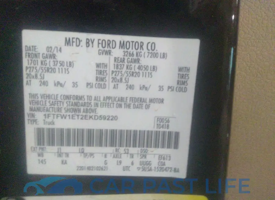 1FTFW1ET2EKD59220# 9