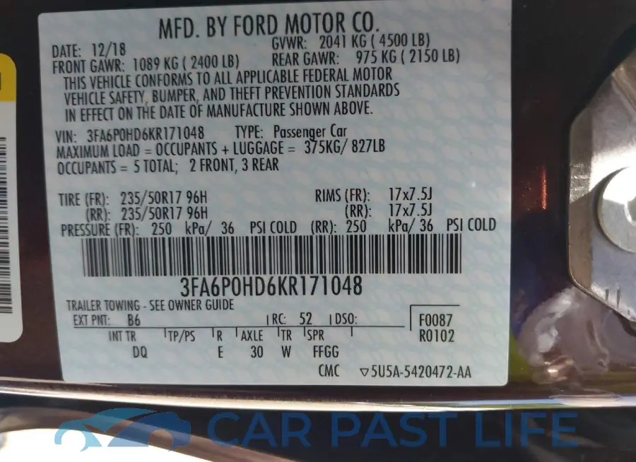 3FA6P0HD6KR171048# 9