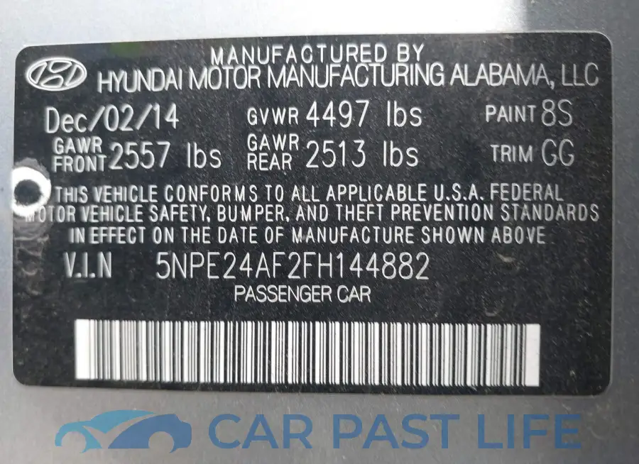 5NPE24AF2FH144882# 9