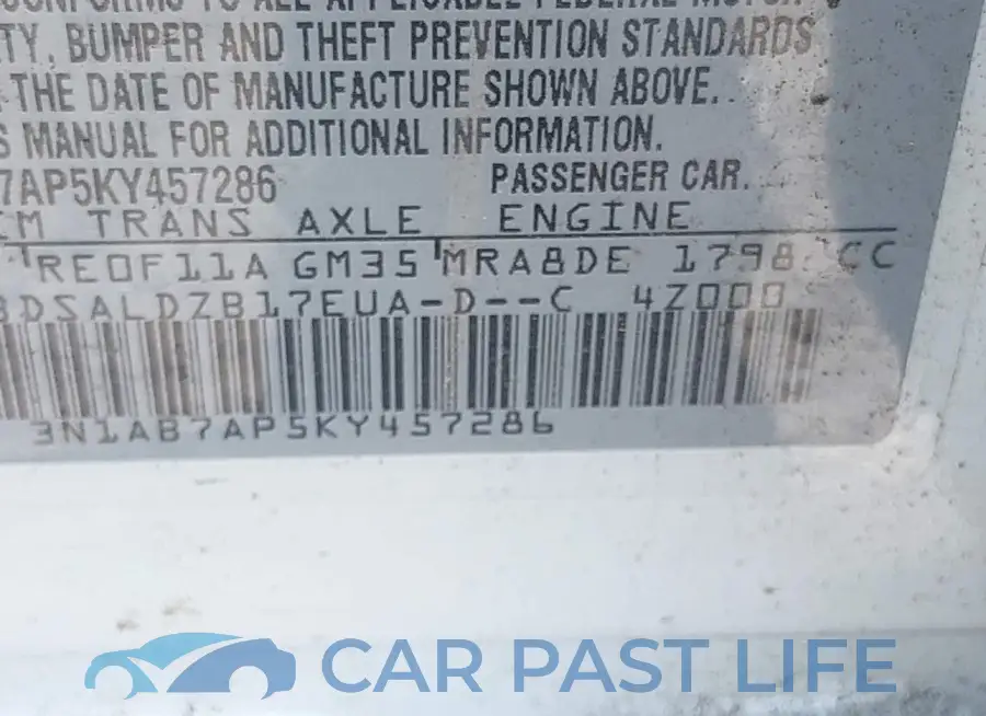 3N1AB7AP5KY457286# 9