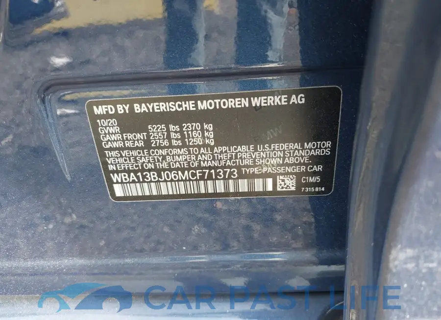 WBA13BJ06MCF71373# 9