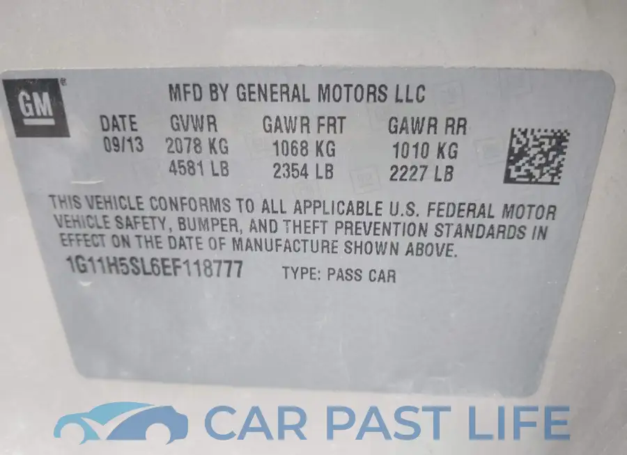 1G11H5SL6EF118777# 9