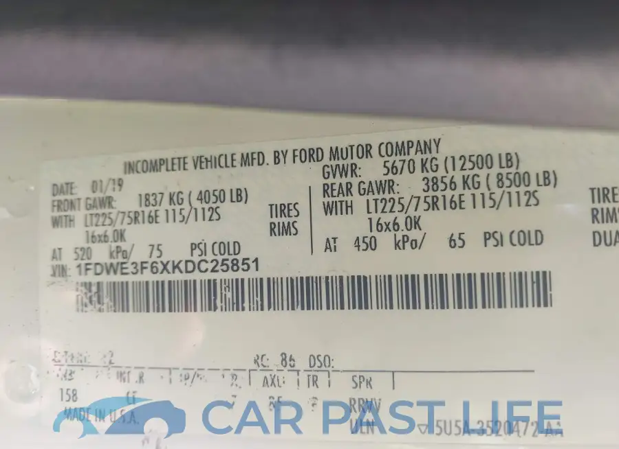 1FDWE3F6XKDC25851# 8