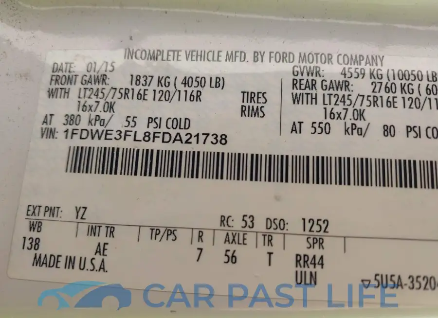 1FDWE3FL8FDA21738# 8
