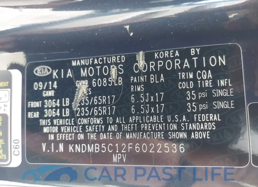 KNDMB5C12F6022536# 9