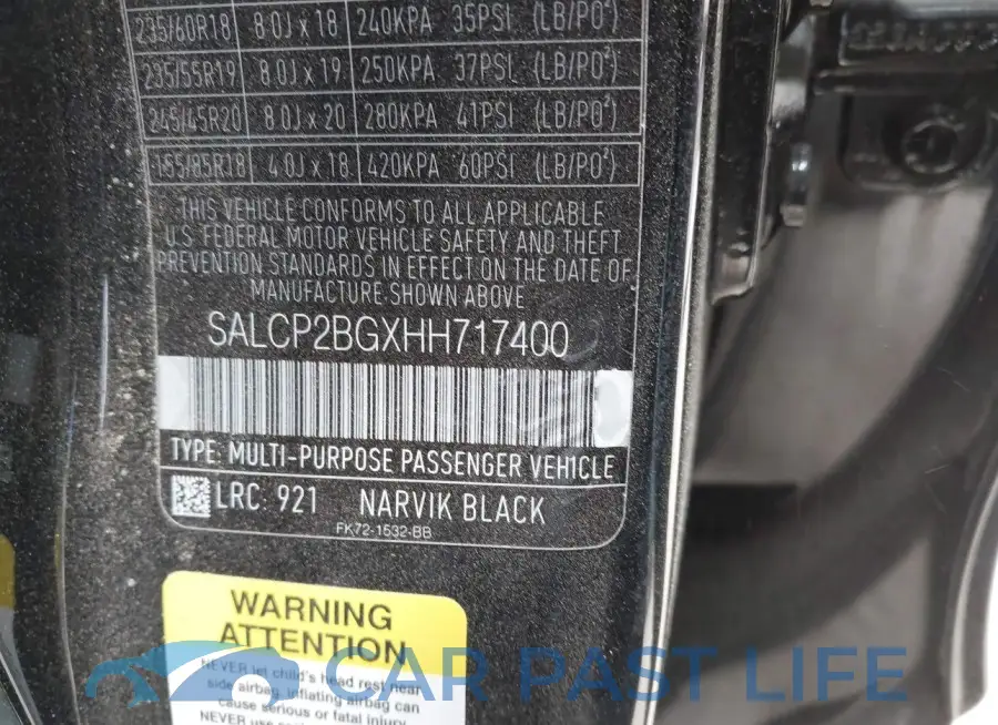 SALCP2BGXHH717400# 9