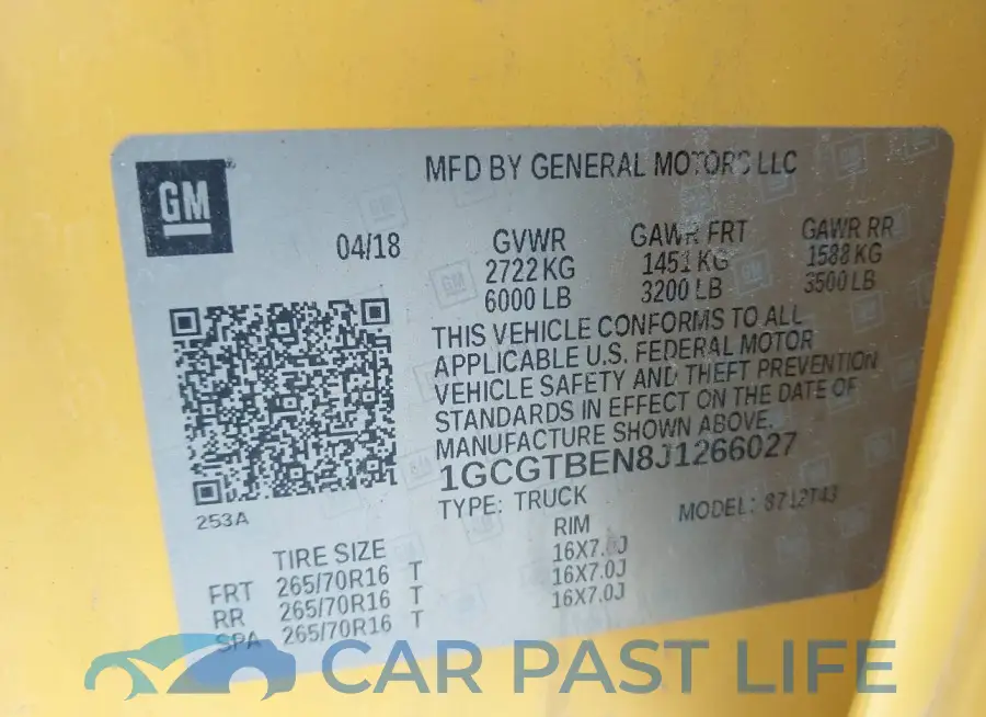 1GCGTBEN8J1266027# 9