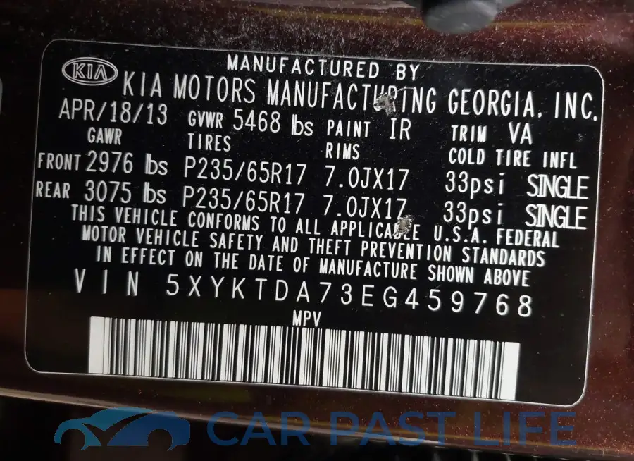5XYKTDA73EG459768# 9