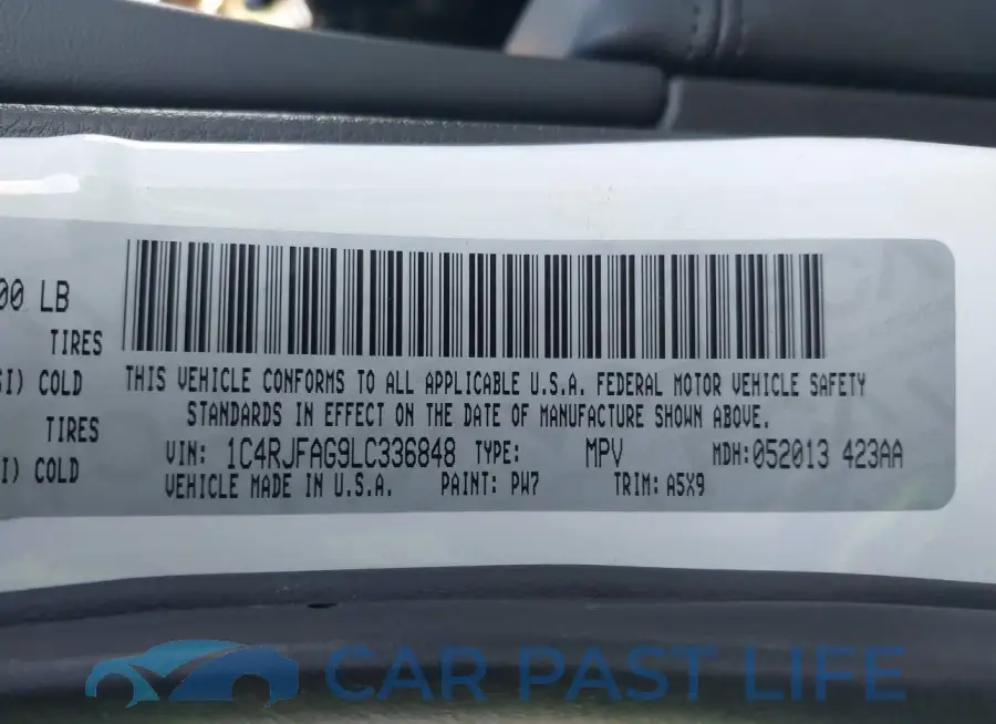 1C4RJFAG9LC336848# 9