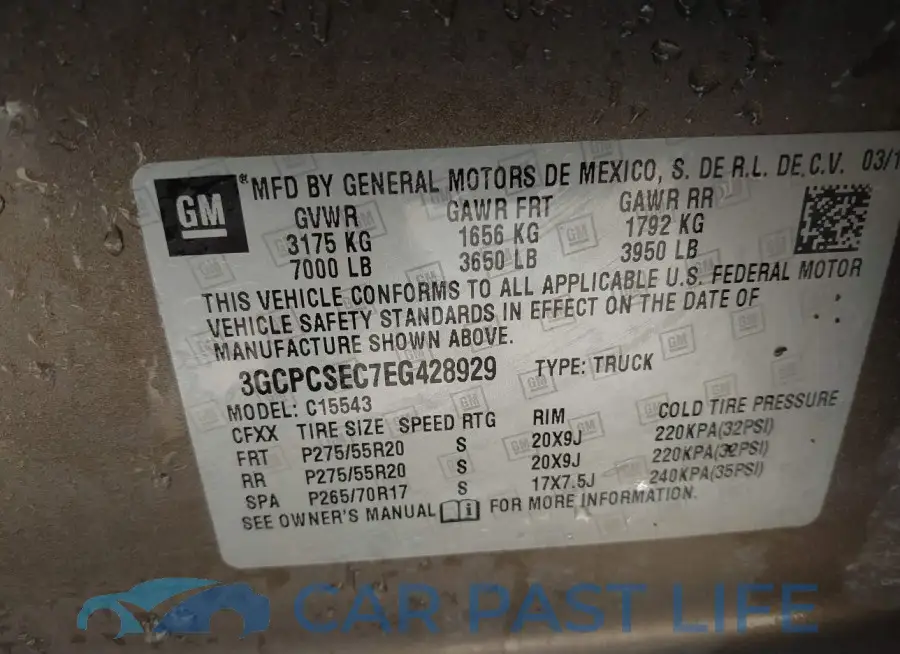 3GCPCSEC7EG428929# 9