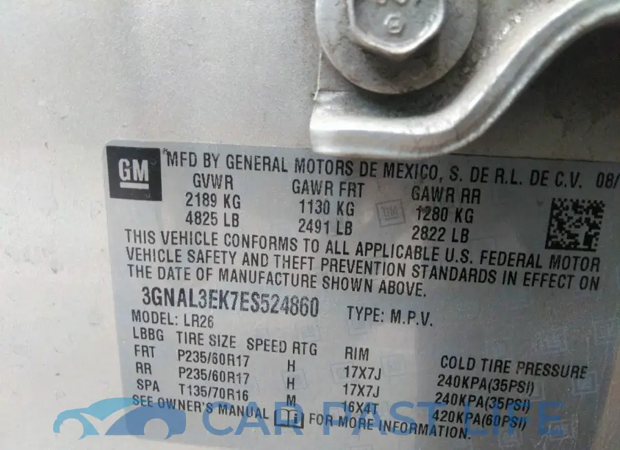 3GNAL3EK7ES524860# 9