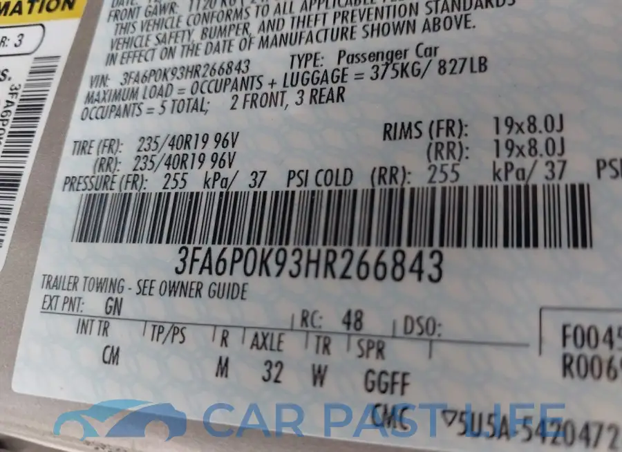 3FA6P0K93HR266843# 9
