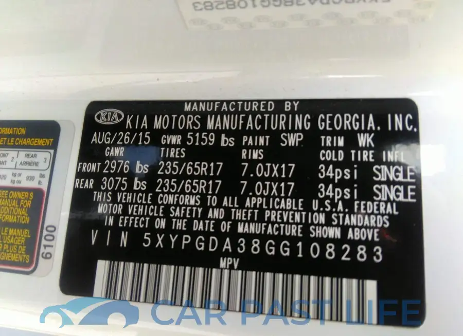 5XYPGDA38GG108283# 9