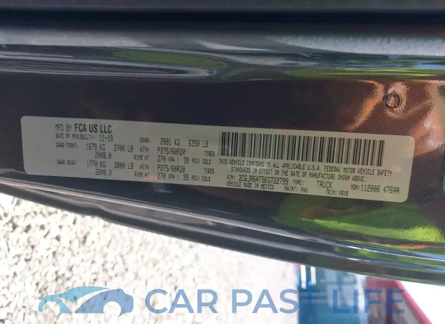 3C6JR6AT5KG722799# 9