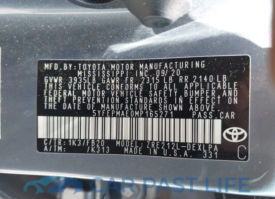 5YFEPMAE0MP165271# 9