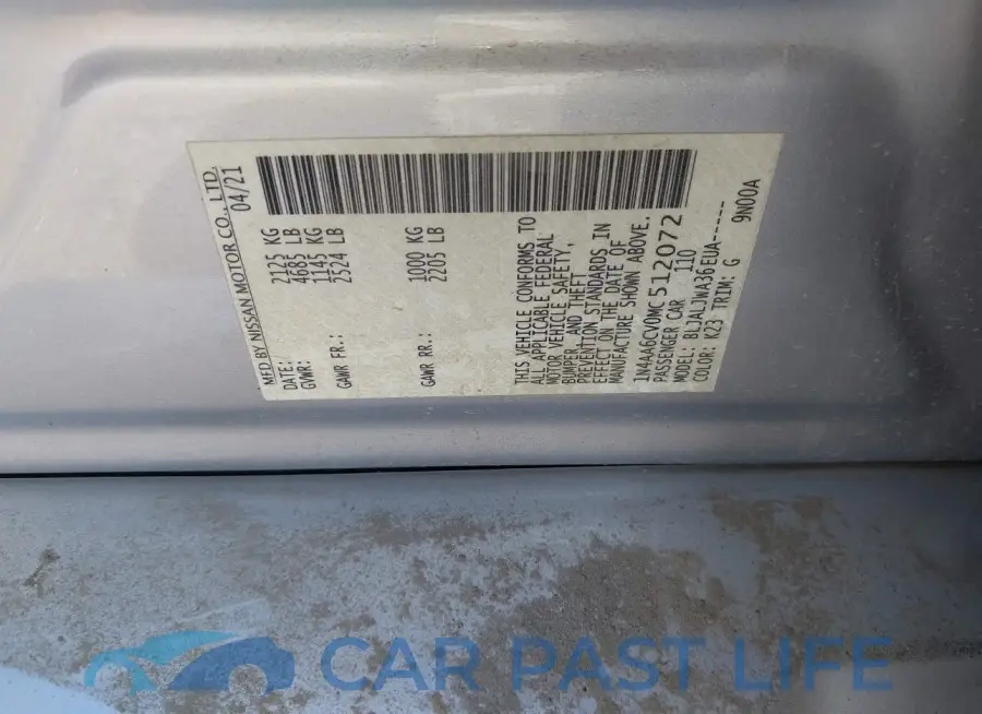 1N4AA6CV0MC512072# 9