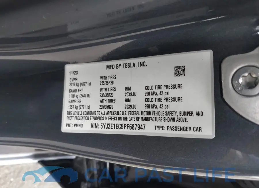 5YJ3E1EC5PF687947# 9