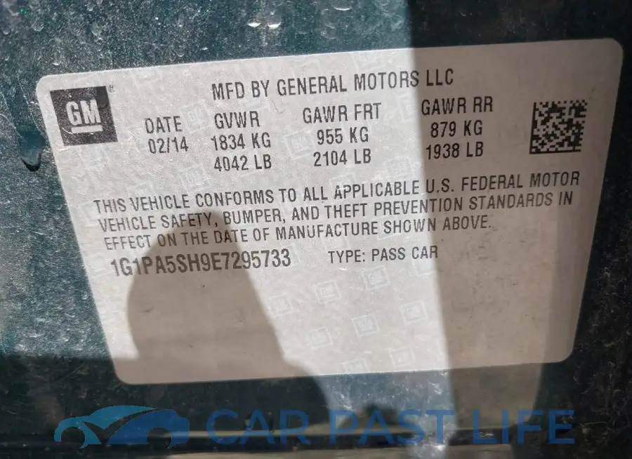 1G1PA5SH9E7295733# 9