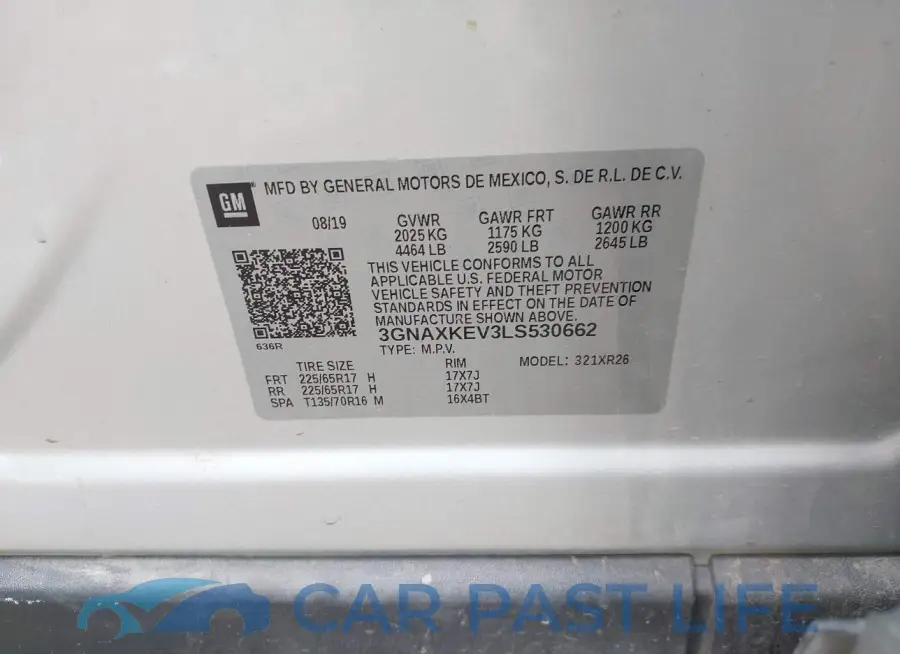 3GNAXKEV3LS530662# 9