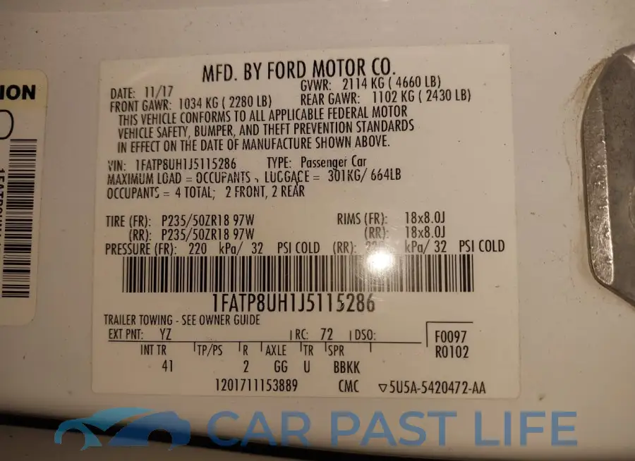 1FATP8UH1J5115286# 9