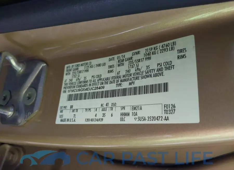 1FMCU9GX4EUC28409# 9