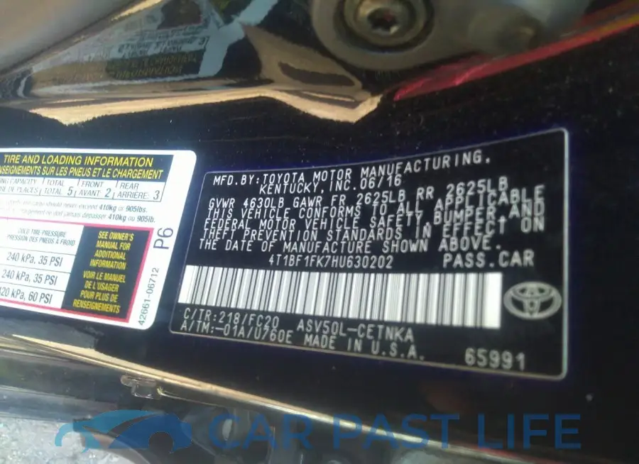 4T1BF1FK7HU630202# 9