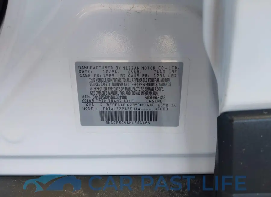 3N1CP5CV1ML551188# 9