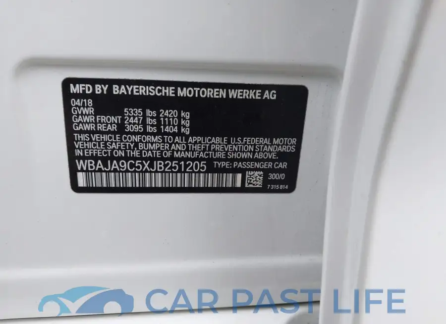 WBAJA9C5XJB251205# 9