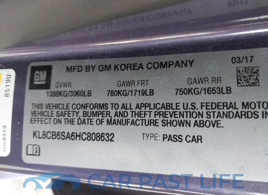KL8CB6SA6HC808632# 9