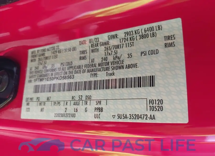 1FTMF1E50PKD58563# 9