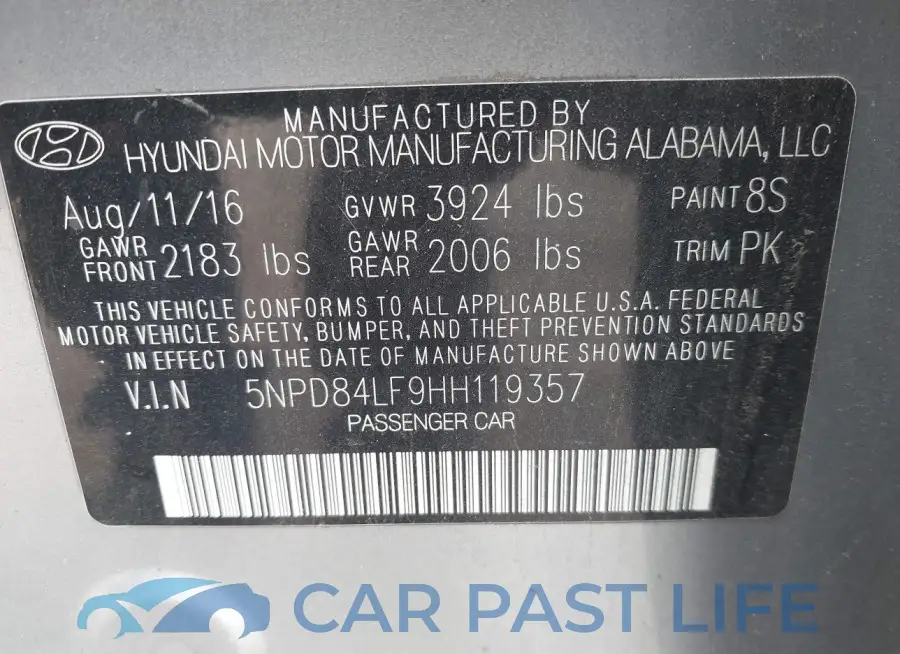 5NPD84LF9HH119357# 9
