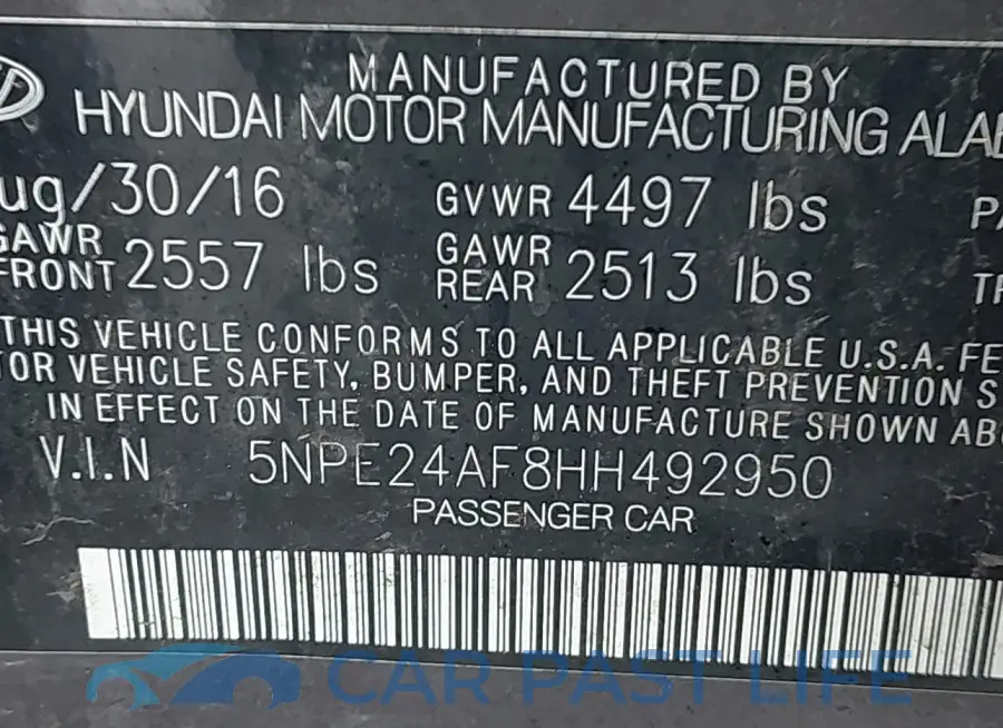 5NPE24AF8HH492950# 9