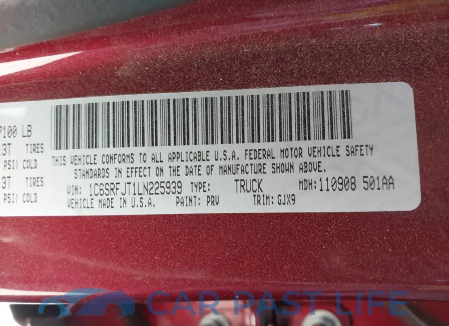 1C6SRFJT1LN225939# 9