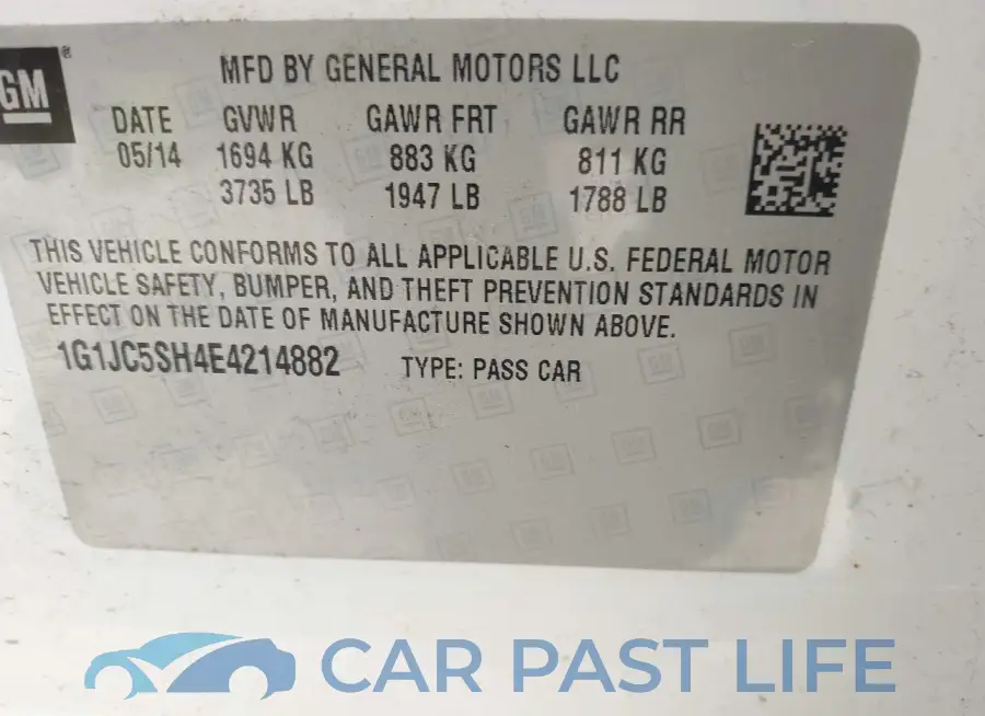 1G1JC5SH4E4214882# 9