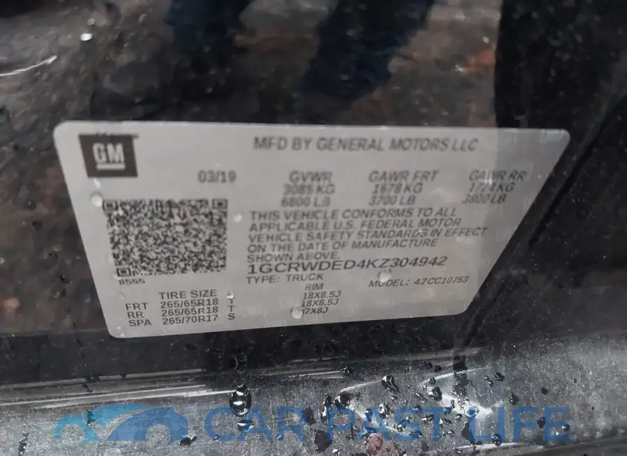 1GCRWDED4KZ304942# 9