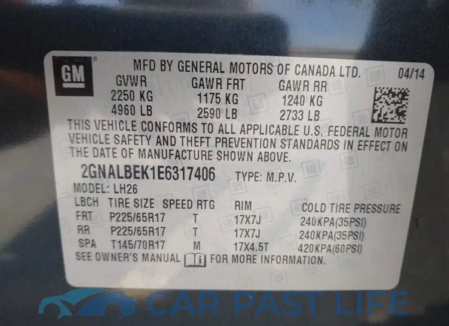 2GNALBEK1E6317406# 9
