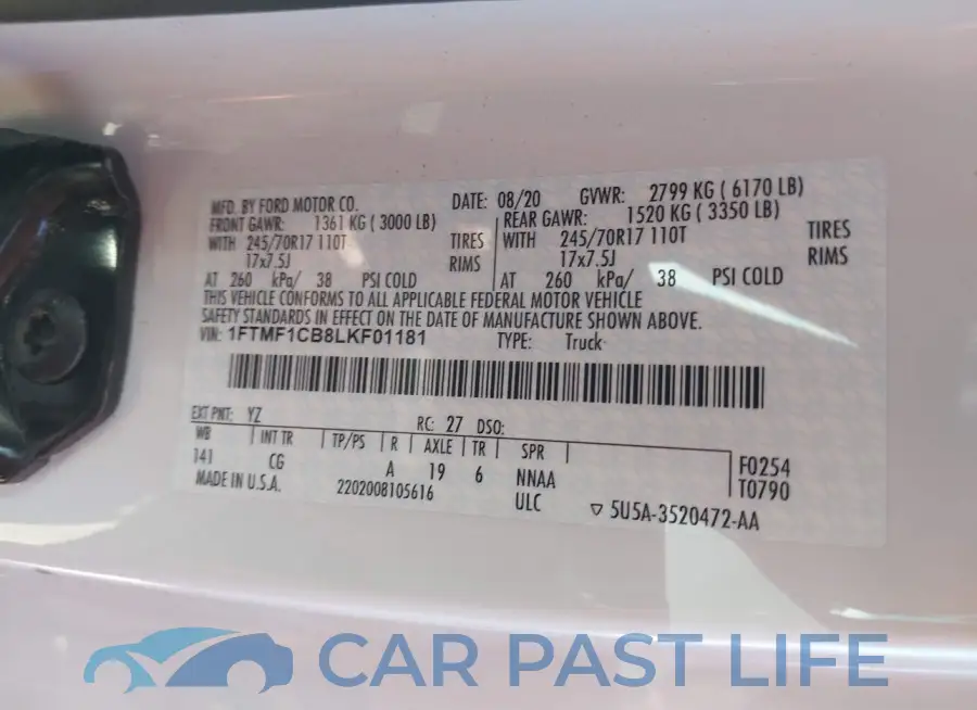 1FTMF1CB8LKF01181# 9
