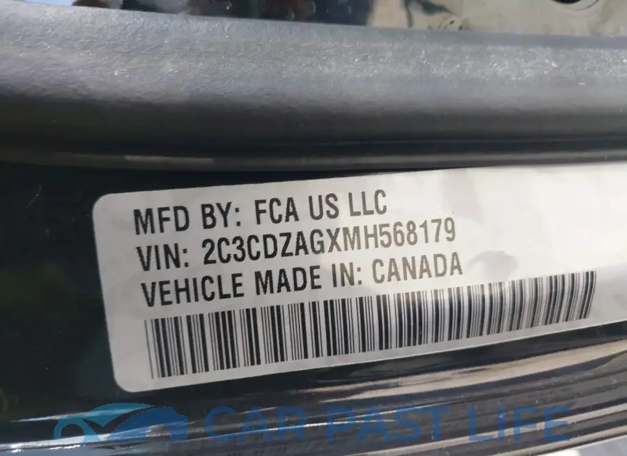 2C3CDZAGXMH568179# 9