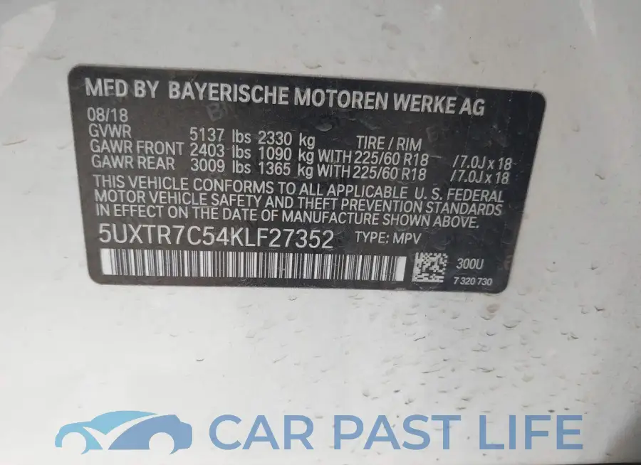 5UXTR7C54KLF27352# 9