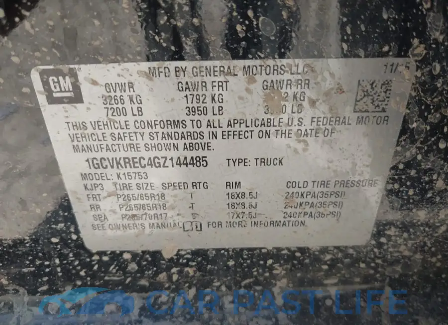 1GCVKREC4GZ144485# 9