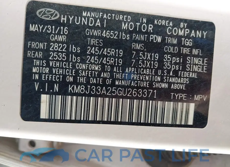 KM8J33A25GU263371# 9