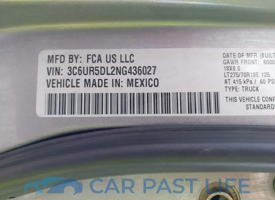 3C6UR5DL2NG436027# 9