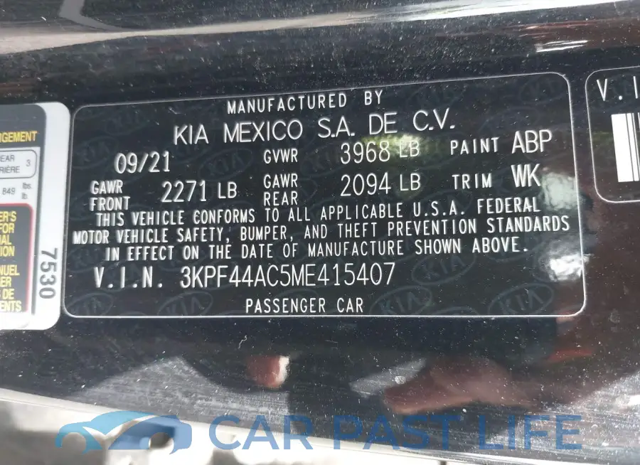 3KPF44AC5ME415407# 9