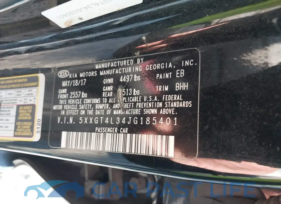 5XXGT4L34JG185401# 9