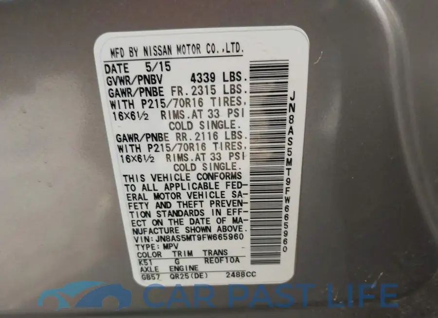 JN8AS5MT9FW665960# 9